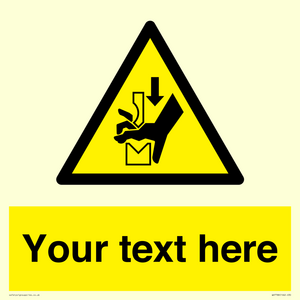 Custom warning hand crushing between press brake tool